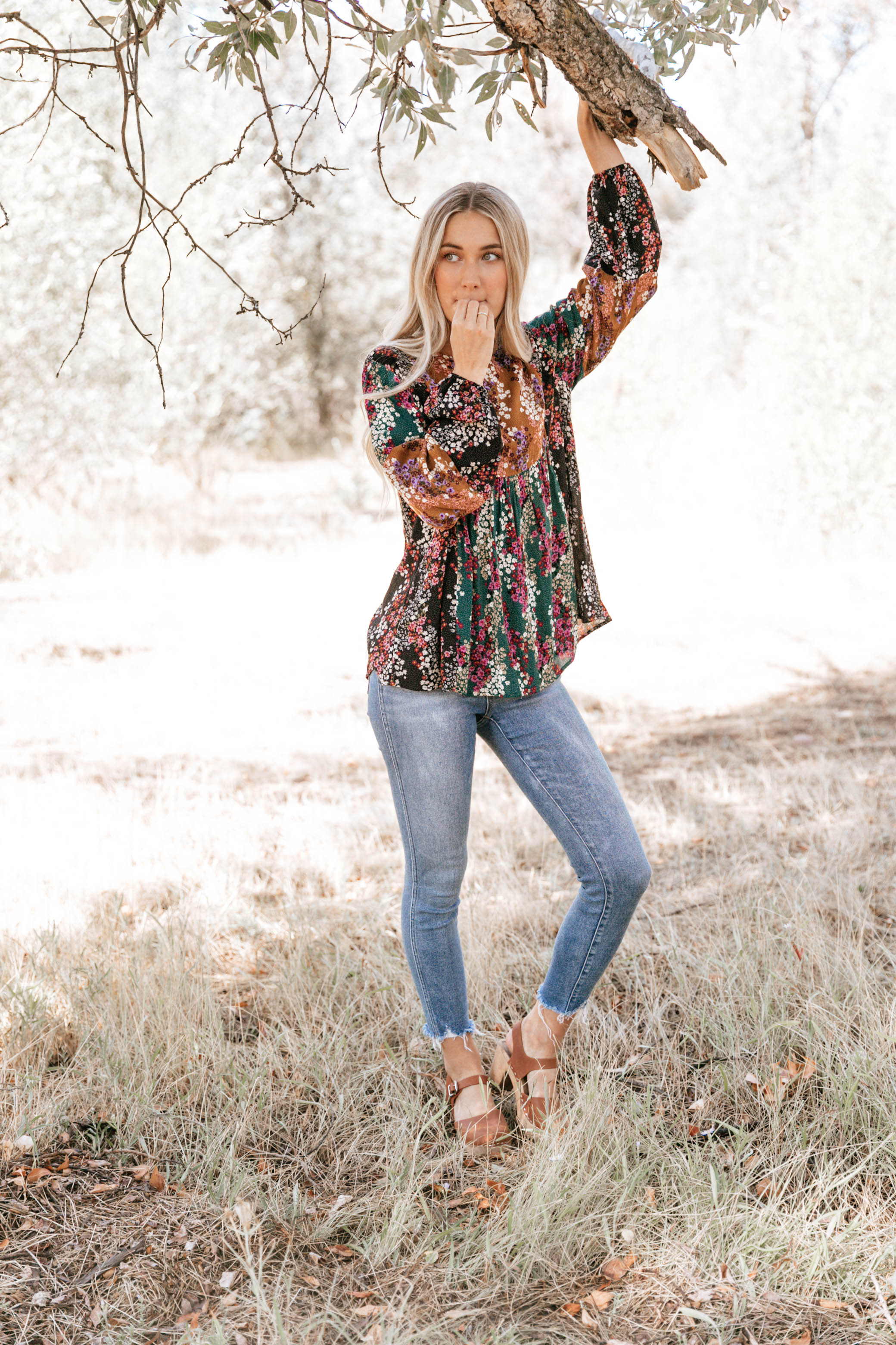 Floral Puff-Sleeve Tunic