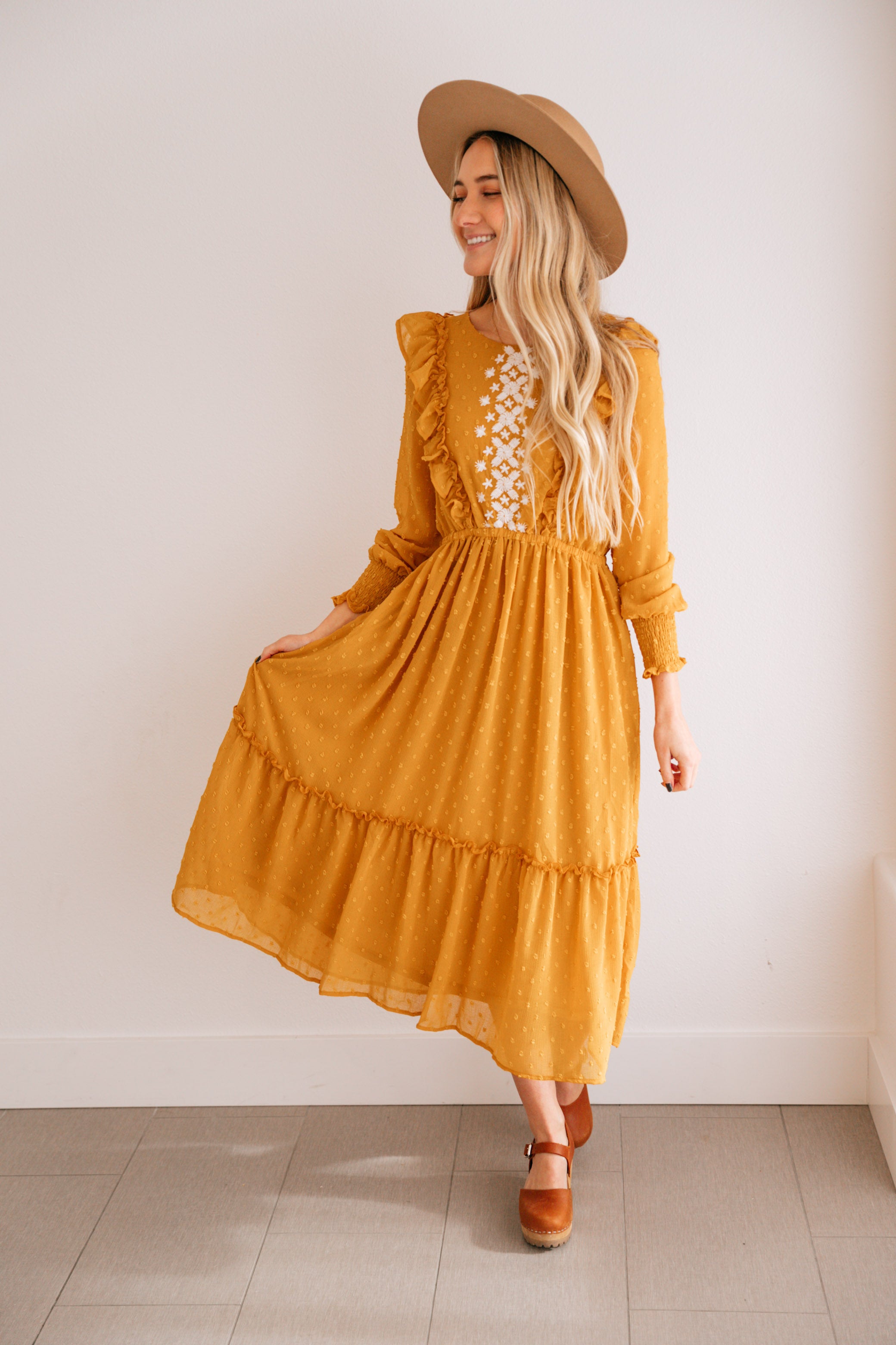Goldie Dot Embroidered Dress